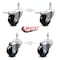 Service Caster 3 Inch Hard Rubber Swivel 10mm Threaded Stem Caster Total Lock Brakes, 2PK SCC-TSTTL20S314-HRS-M1015-2-S-2 - alternate 4